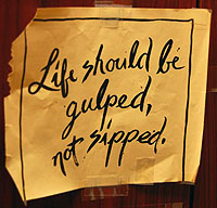 Life should be gulped, not sipped.